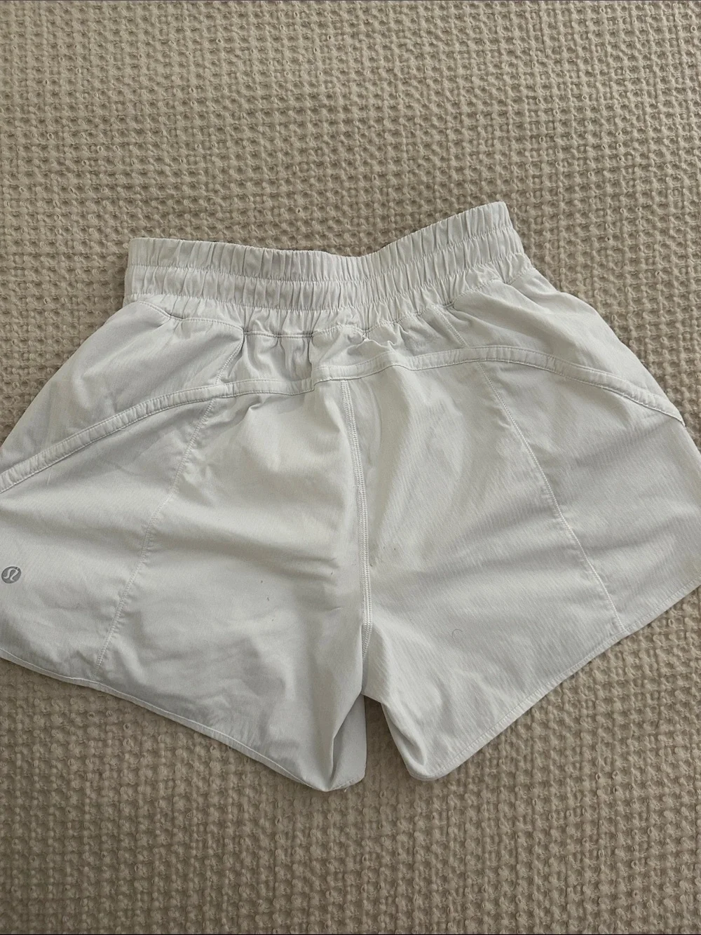 lululemon athletica track that White Women's Running Shorts HR 4” inseam